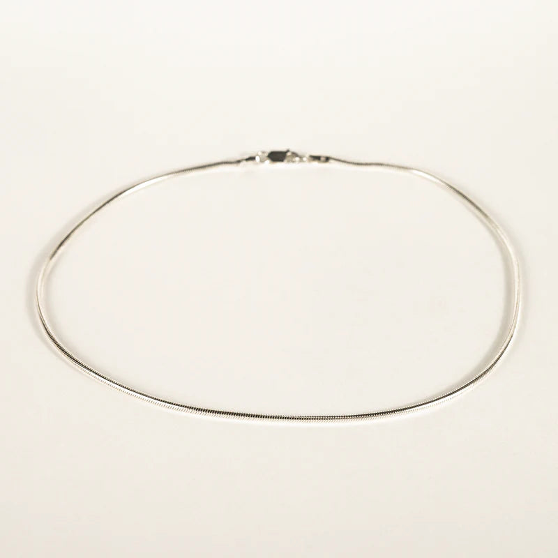 Snake Chocker Necklace in Silver 16"