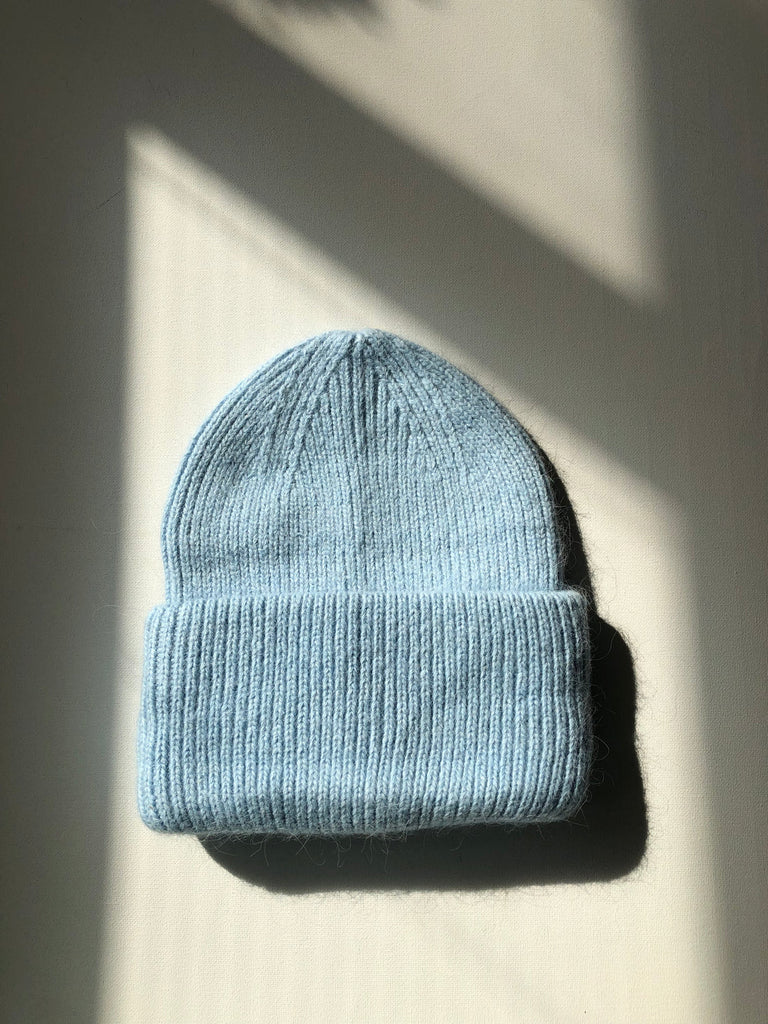 Royal Angora Beanie in Sky Blue