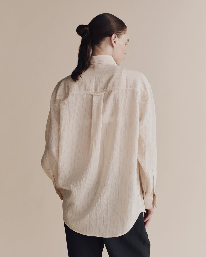 Stripe Oversized Shirt in Cream