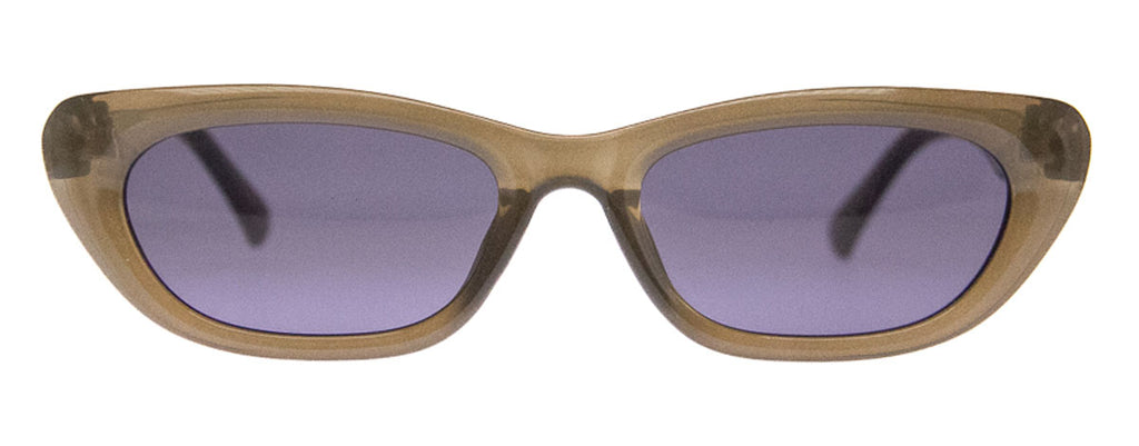 Small Cat Eye in Crystal Olive Green Sunglasses