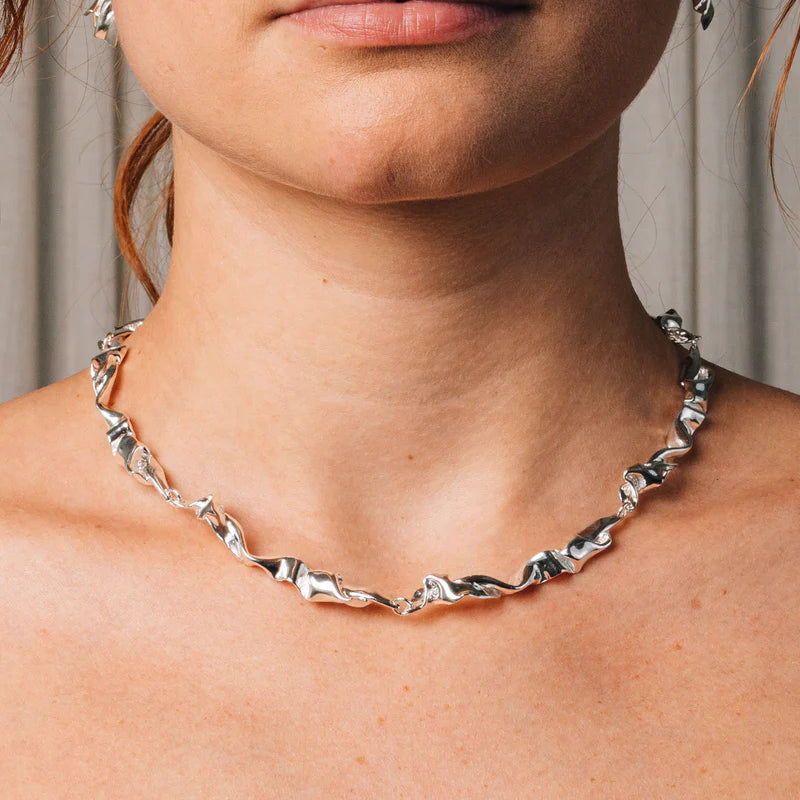 Draped Necklace in Silver