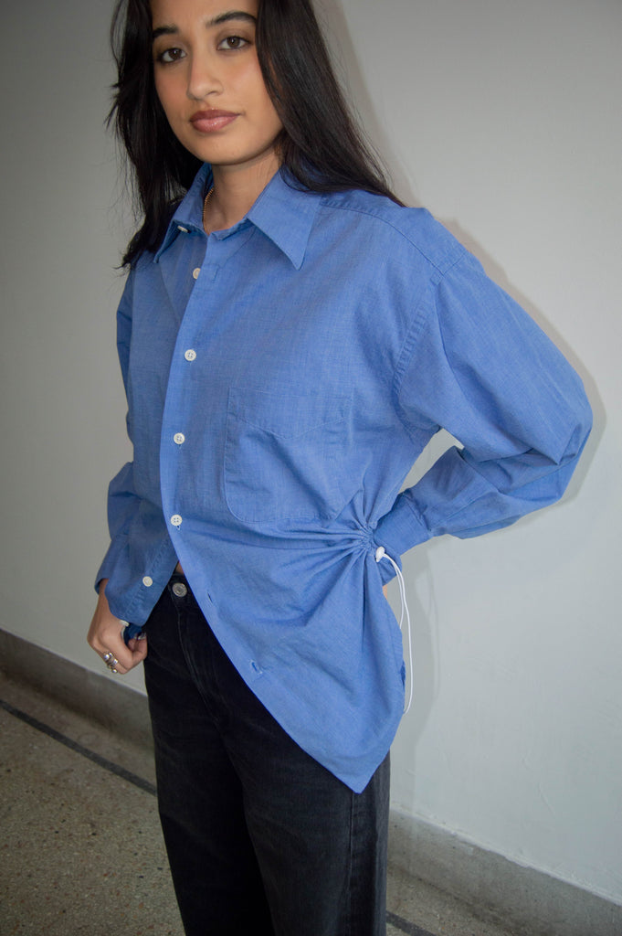 Bungee Shirt in Solid Blue L