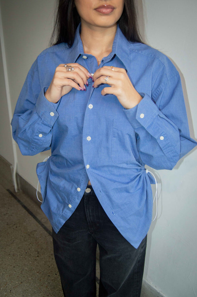 Bungee Shirt in Solid Blue L