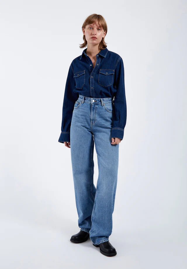 Sukie Denim Shirt in Dark Retro