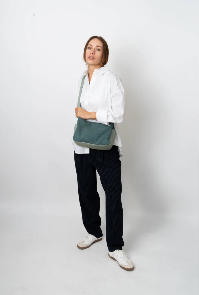 Tracy Denim Bag in Teal Tones