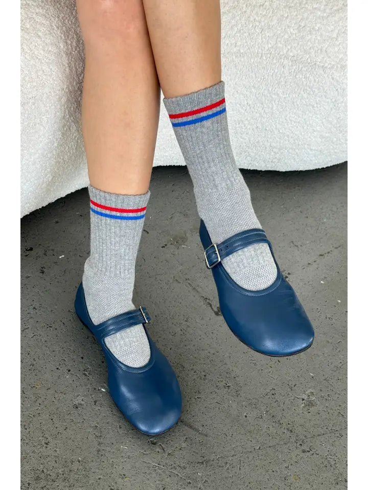 Striped Socks in True Grey