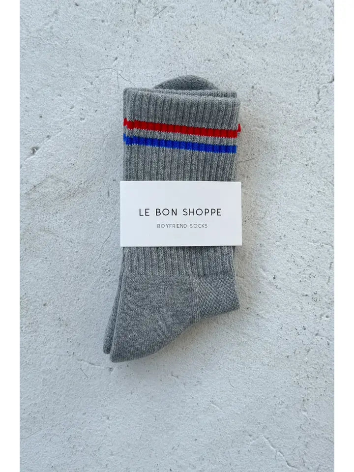 Striped Socks in True Grey