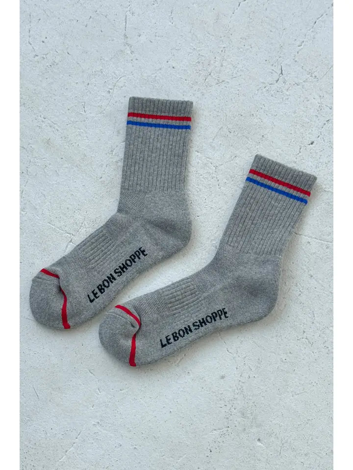 Striped Socks in True Grey