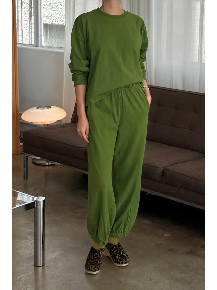 Balloon Pants in Collard Green