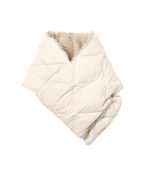 City Reversible Down Scarf in Off White x G. Beige
