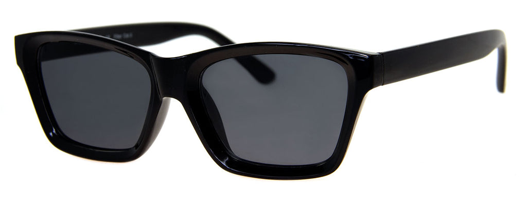 Slim Rectangle Bevel Sunglasses in Black