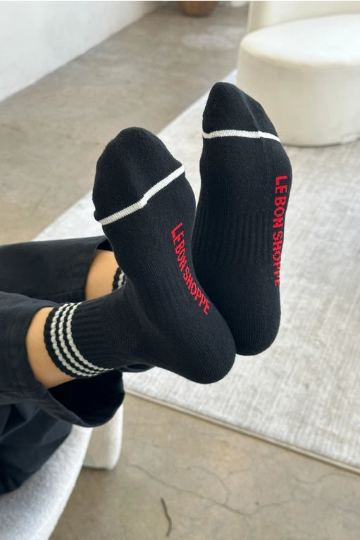 Short Striped Socks in Black