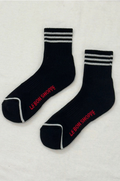 Short Striped Socks in Black