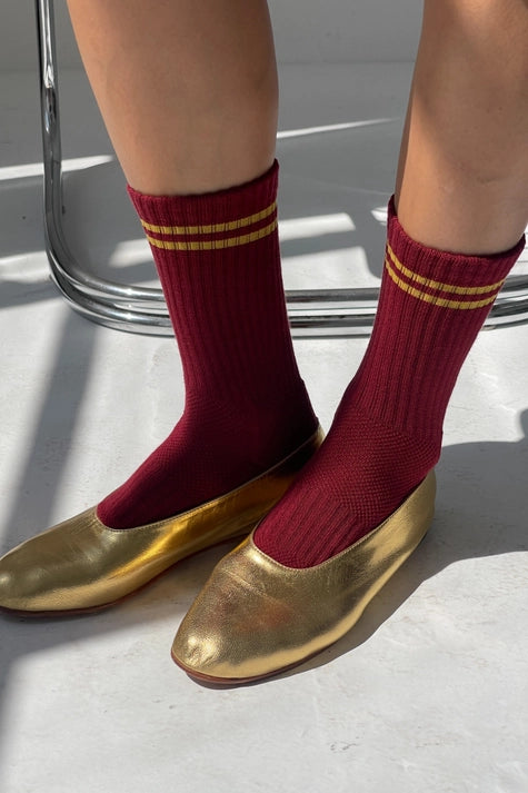 Striped Socks in Cardinal