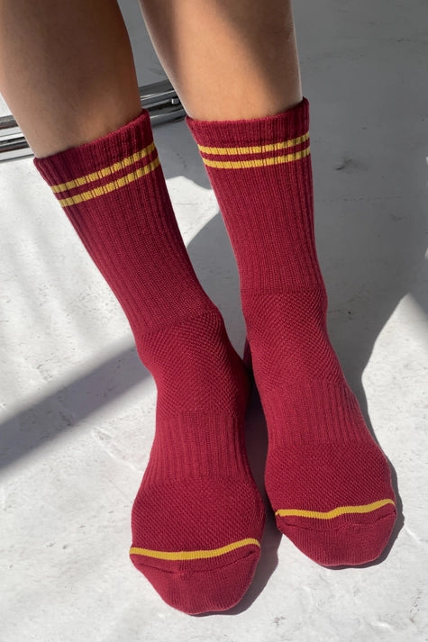 Striped Socks in Cardinal