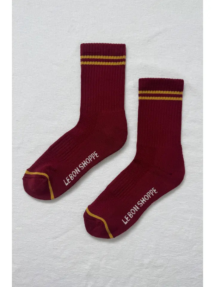 Striped Socks in Cardinal
