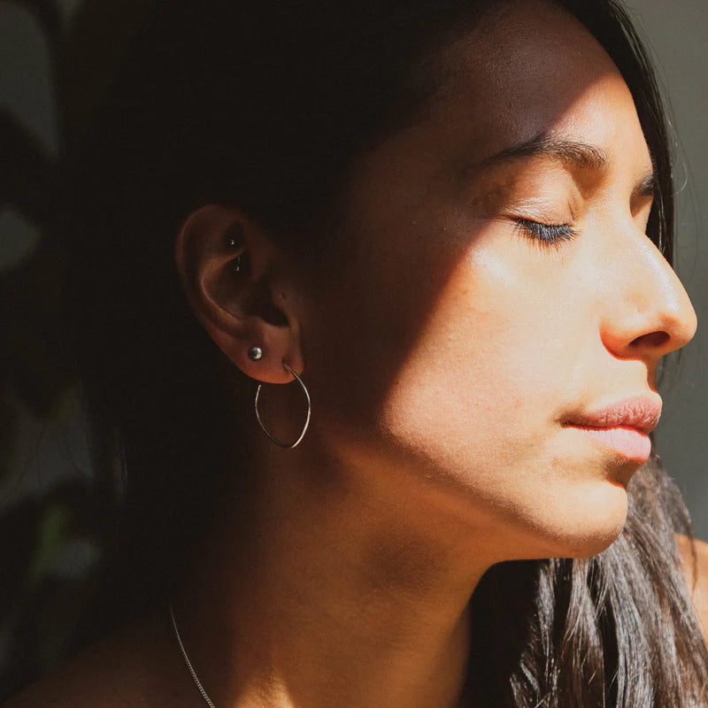 Sqaure Wire Hoops in Silver