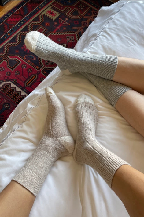 Classic Cashmere Socks in Grey Melange