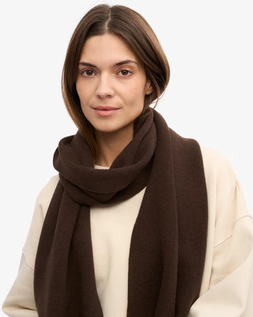 Merino Wool Scarf in Coffee Brown