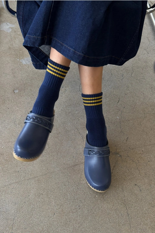 Short Striped  Socks in Navy