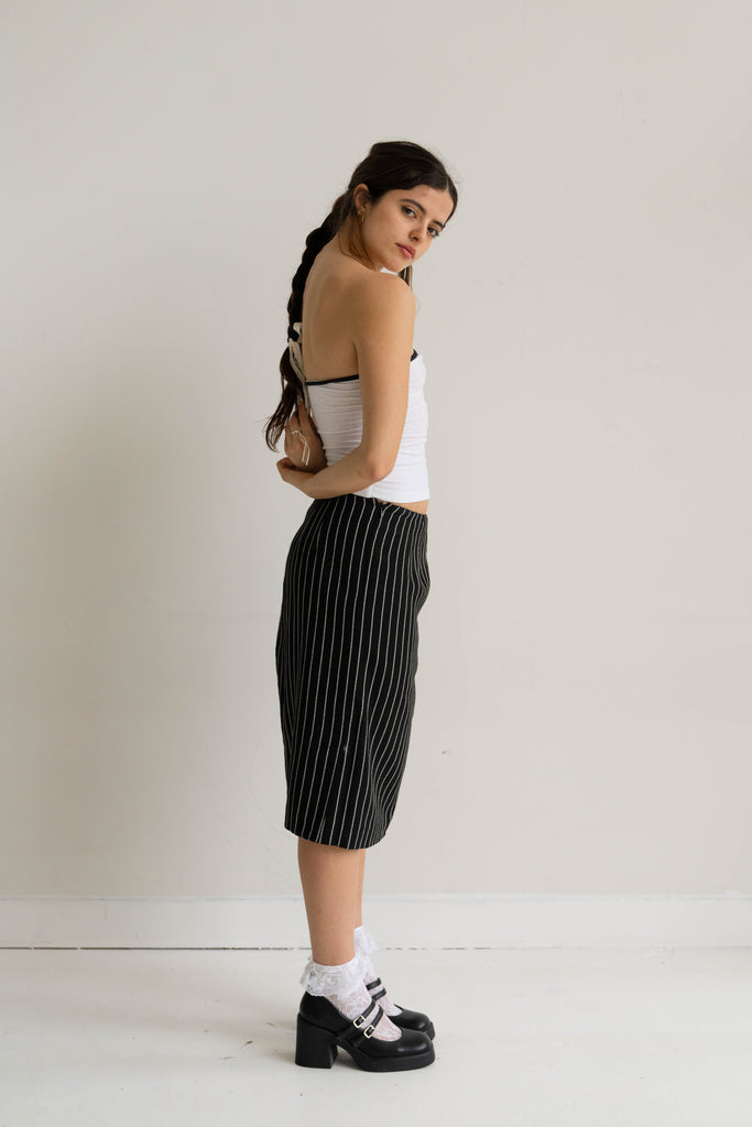 Pinstripe Black and White Skirt