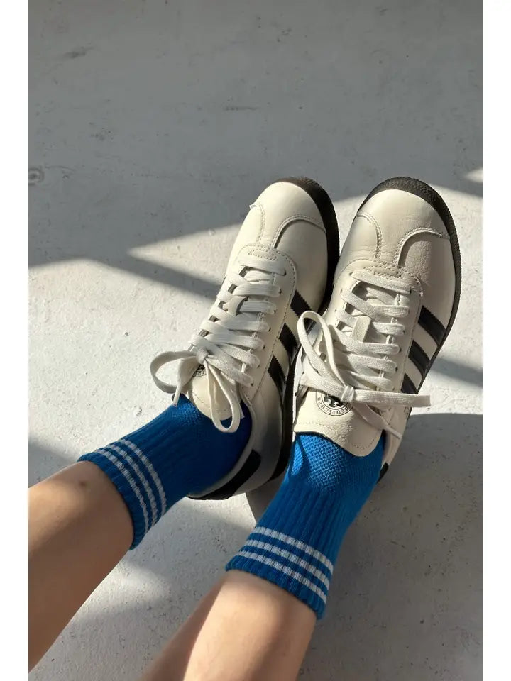 Short Striped Socks in Royal Blue