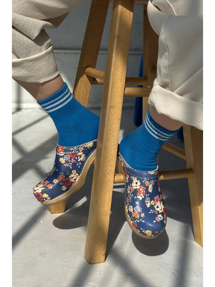 Short Striped Socks in Royal Blue