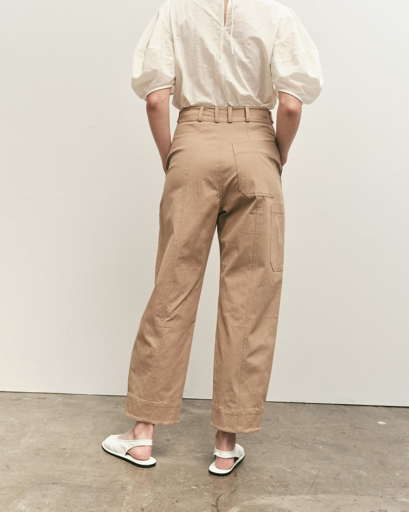 Cropped Workwear Pants in Camel