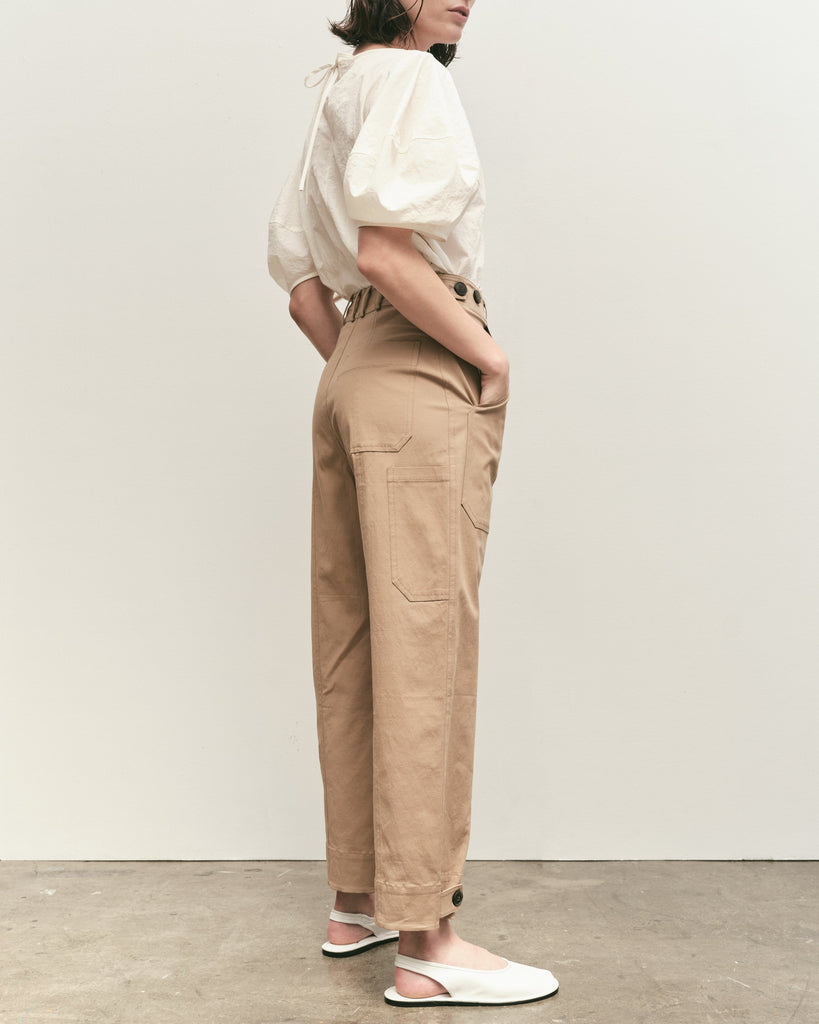 Cropped Workwear Pants in Camel