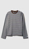Wesley Long Sleeve in Brown Blue Stripe