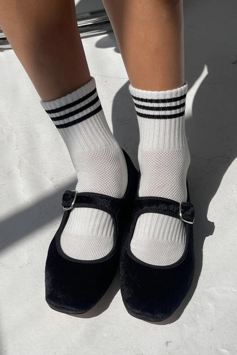 Short Striped Socks in White