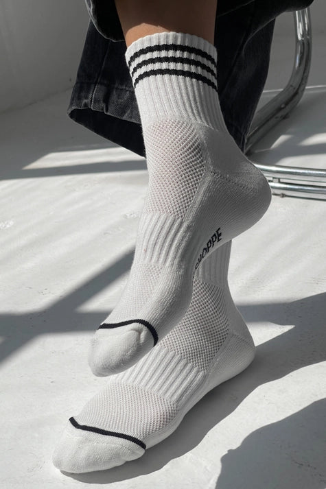 Short Striped Socks in White