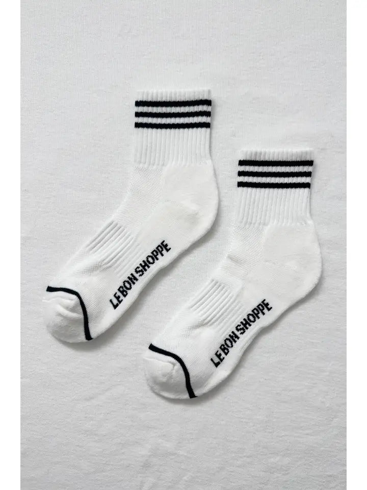 Short Striped Socks in White