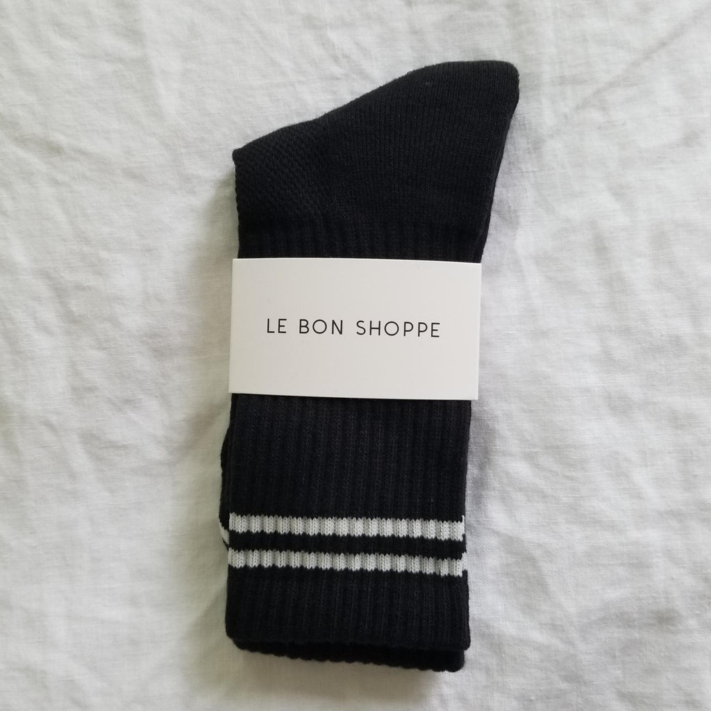 Striped Socks in Noir Black