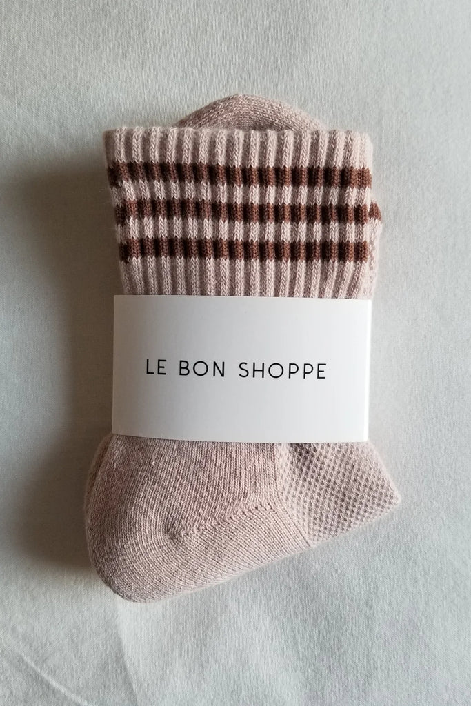 Short Striped Socks in Bellini Pink