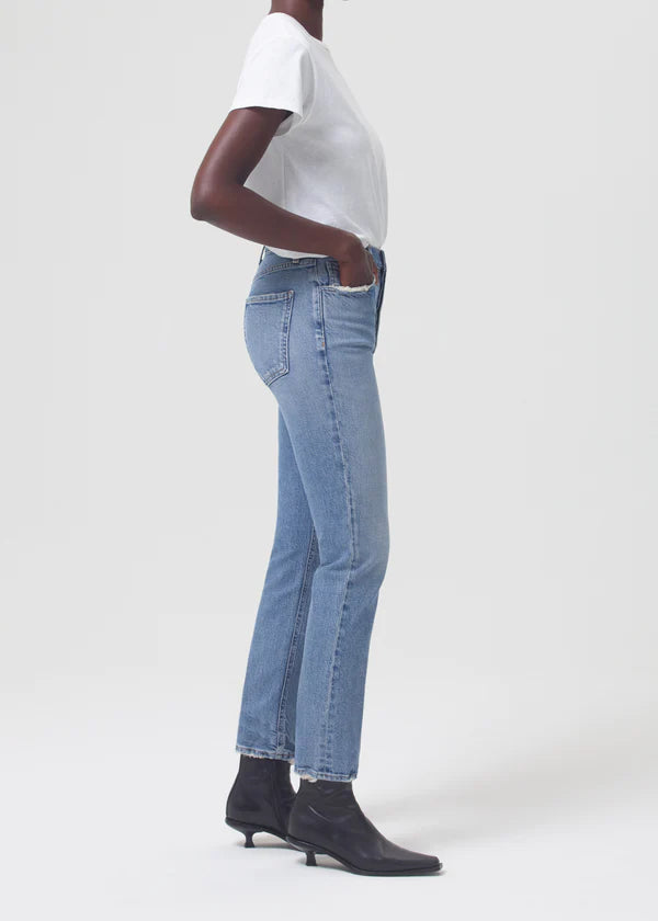 AGOLDE Riley Long Jeans in Cove Blue