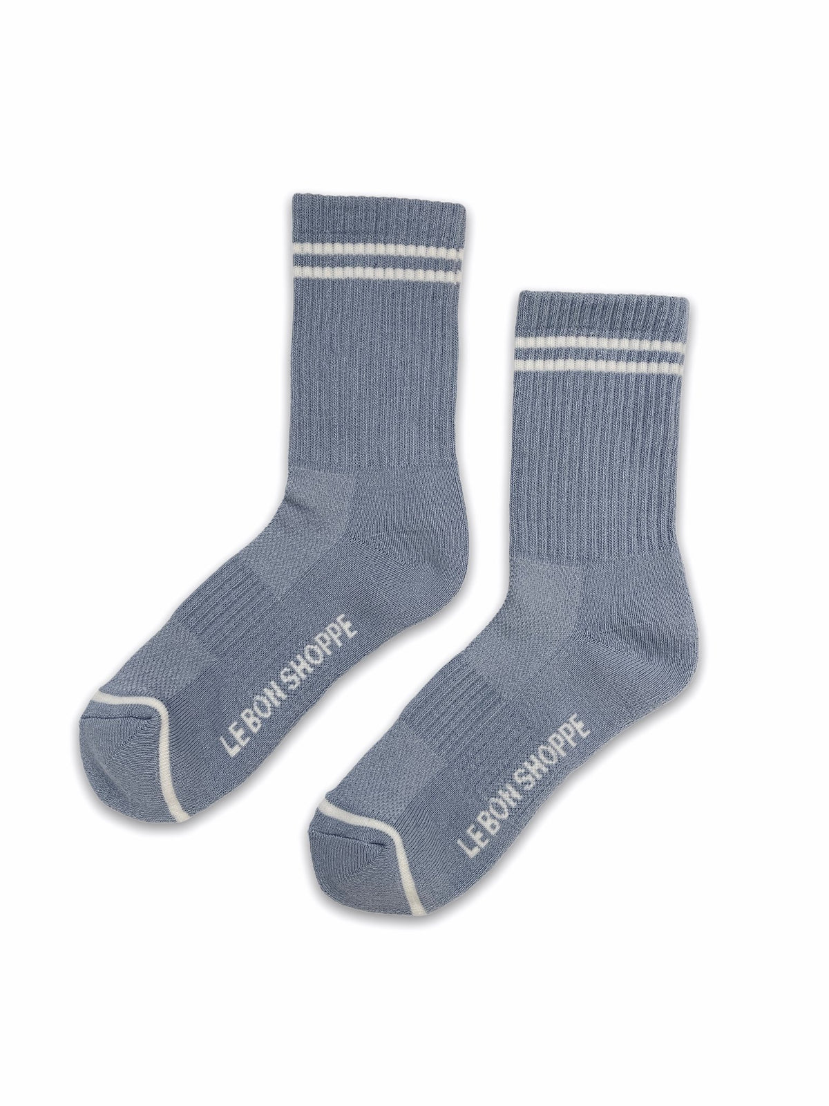 Premium Crew Socks Varsity Stripe Grey – For Bare Feet