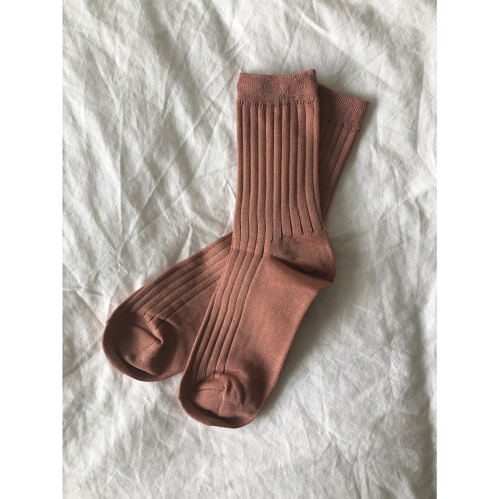 Ribbed Socks in Nude Peach