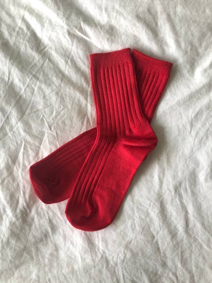 Ribbed Socks in Classic Red