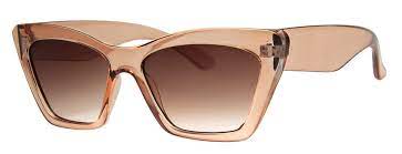Oversized Square Cat Eye Sunglasses in Champagne Brown