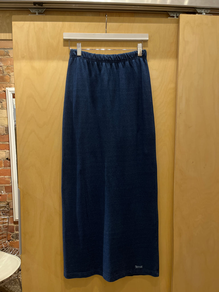 Denim Textured Midi Skirt