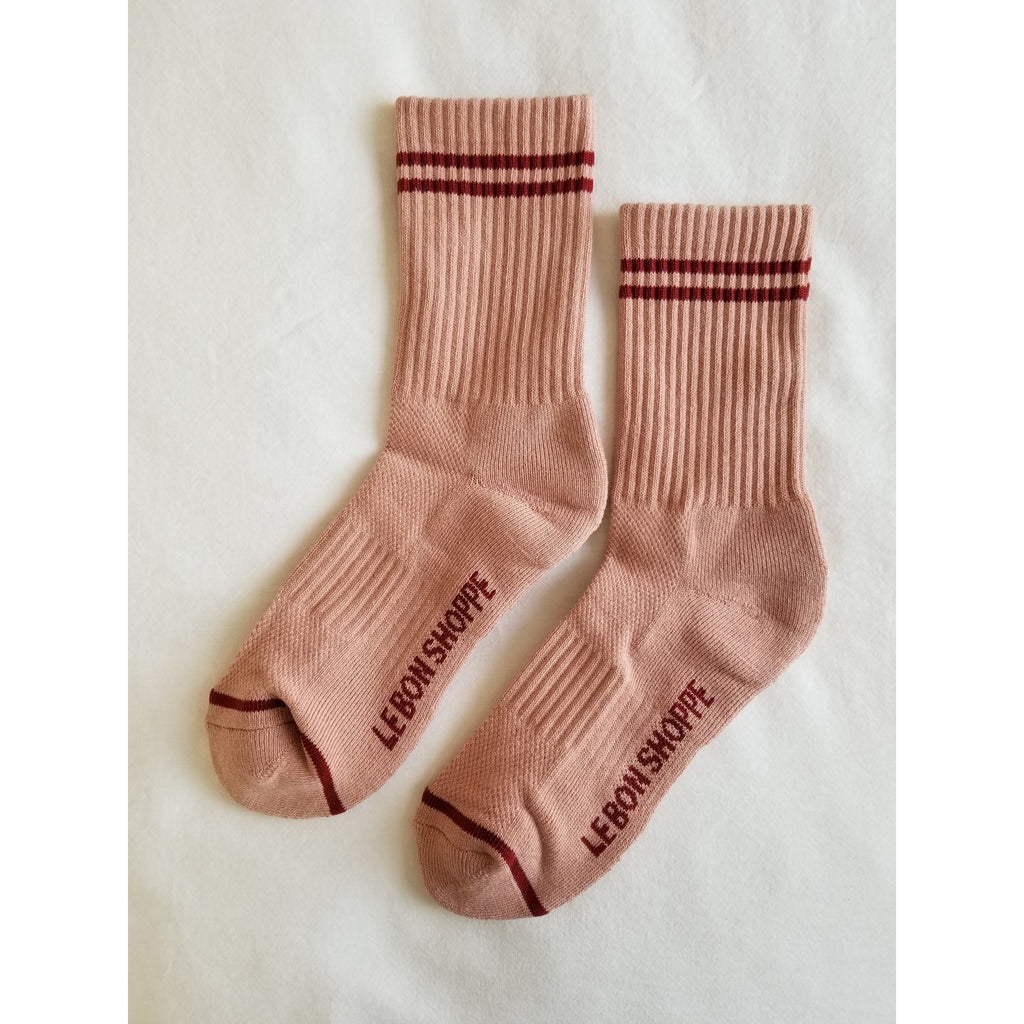 Striped Socks in Vintage Pink